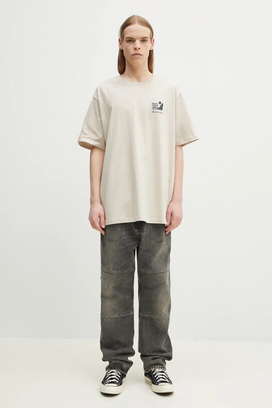 Columbia t-shirt bawełniany 2036451 beżowy