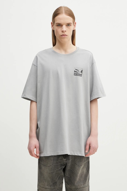 Columbia t-shirt bawełniany szary 2036451