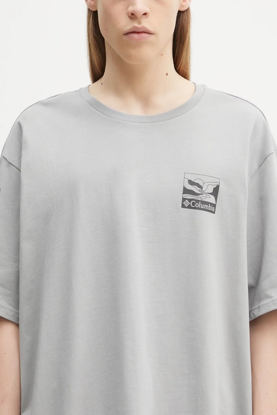 Columbia t-shirt bawełniany szary 2036451