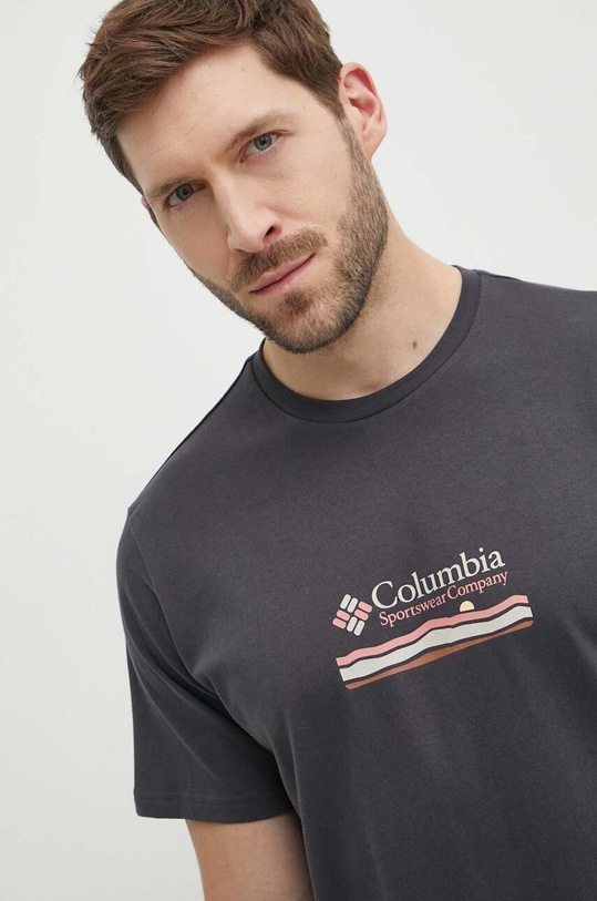 Bavlnené tričko Columbia Explorers Canyon sivá 2036451