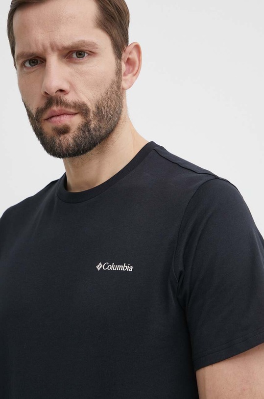 Columbia t-shirt bawełniany Explorers Canyon czarny 2036451