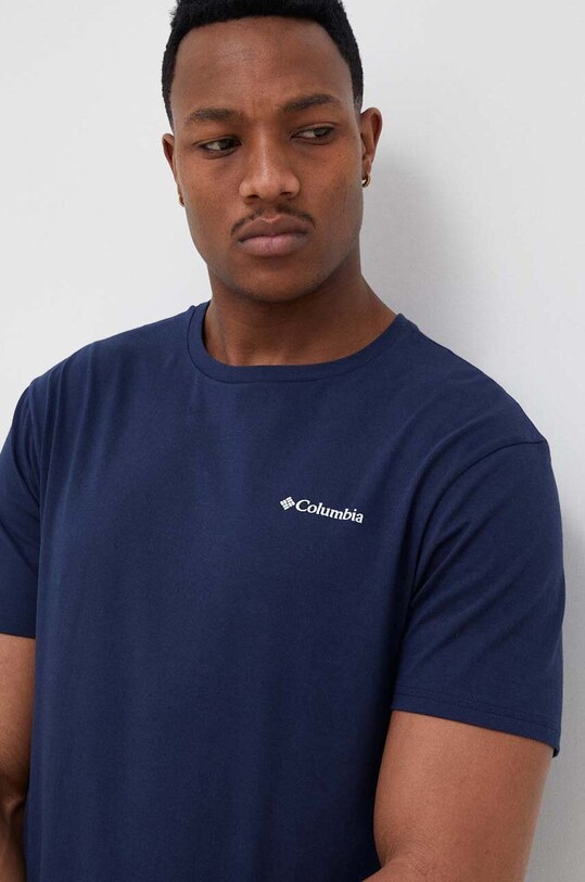 Odzież Columbia t-shirt bawełniany 1834041.SS23 granatowy