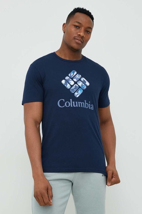Columbia tricou din bumbac bleumarin 1888813.SS23