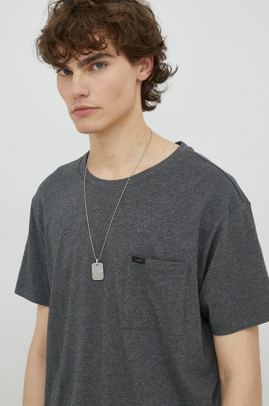 Lee t-shirt bawełniany szary L66JWTON