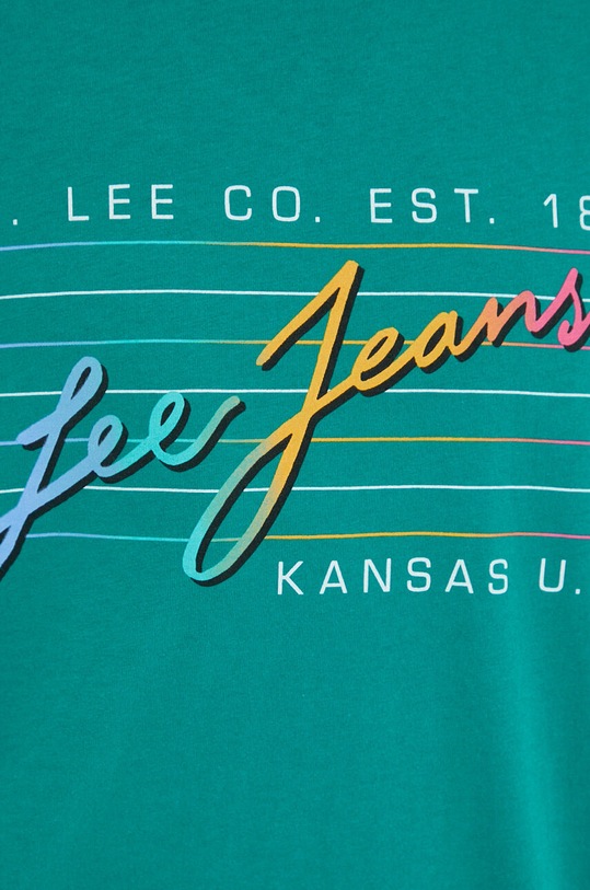 Lee t-shirt bawełniany LL09FEA12 zielony