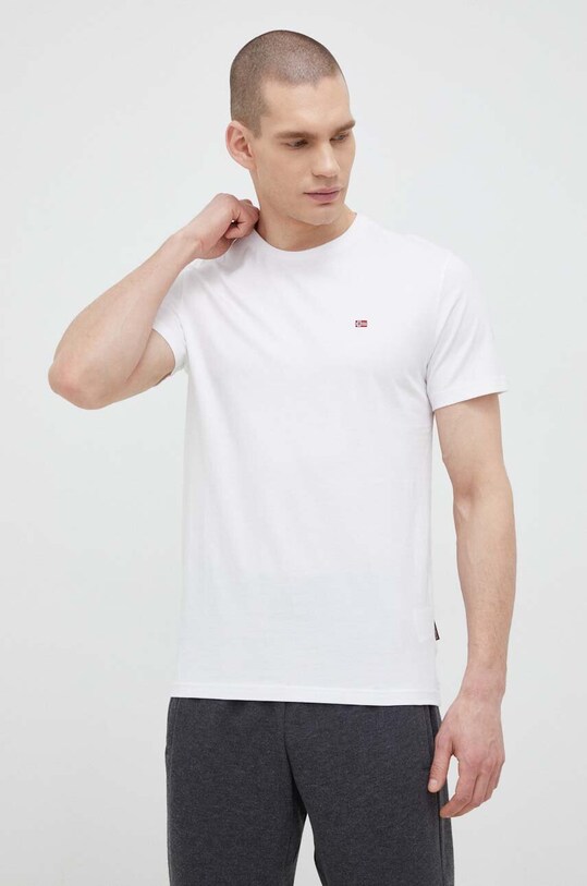 Îmbrăcăminte Napapijri tricou din bumbac NP0A4H8D0021 alb