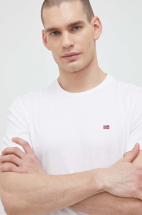 Napapijri tricou din bumbac alb NP0A4H8D0021