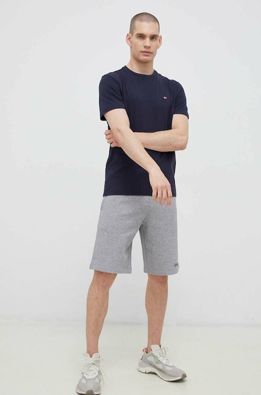 Napapijri tricou din bumbac NP0A4H8D1761 bleumarin SS23