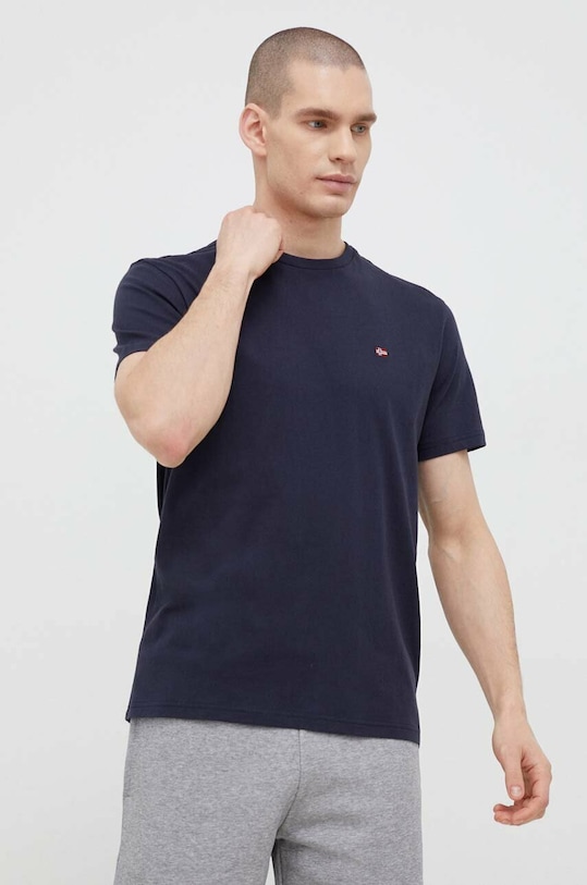 Napapijri tricou din bumbac bleumarin NP0A4H8D1761