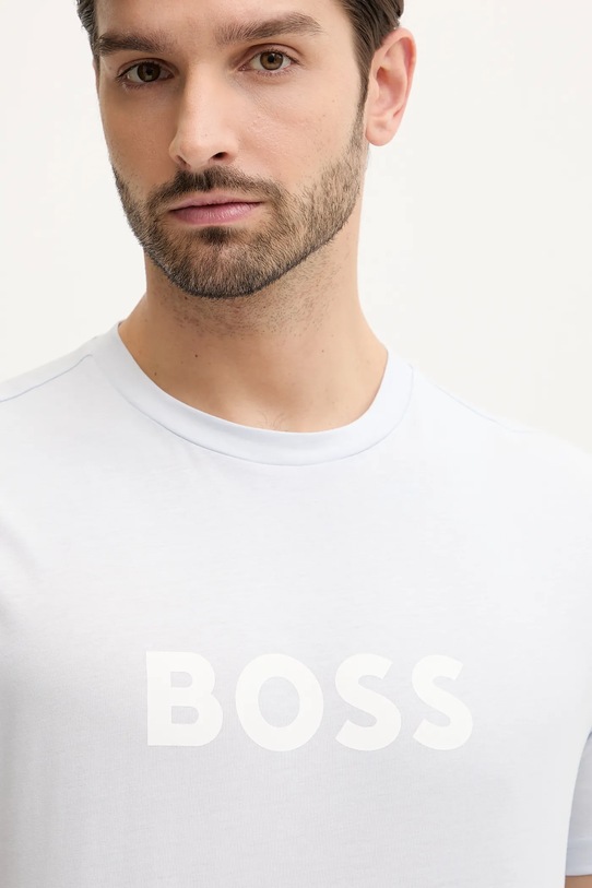 BOSS t-shirt bawełniany niebieski 50491706