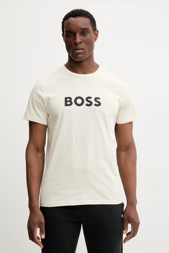 Пляжна футболка BOSS T-Shirt RN візерунок бежевий 50491706
