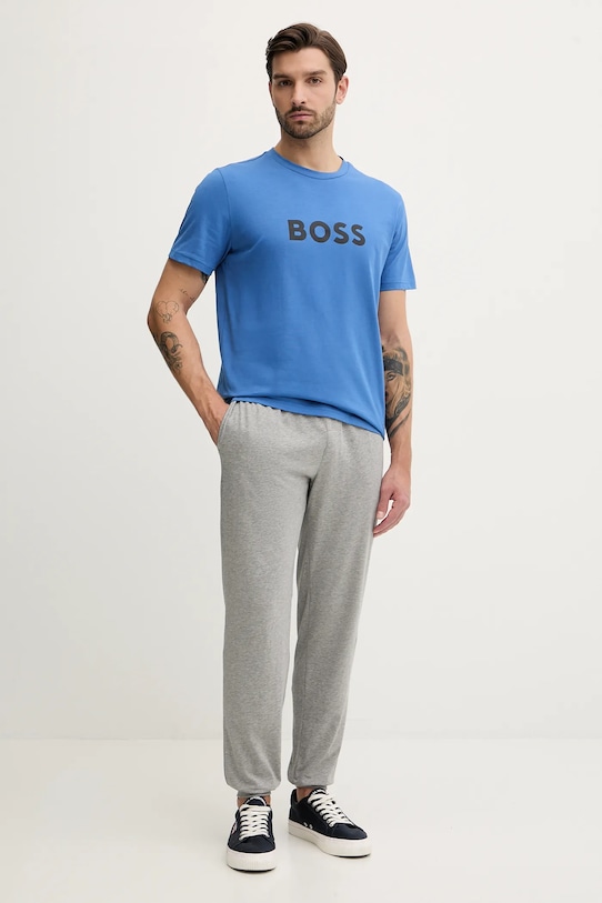 Хлопковая футболка BOSS 50491706 голубой AA00