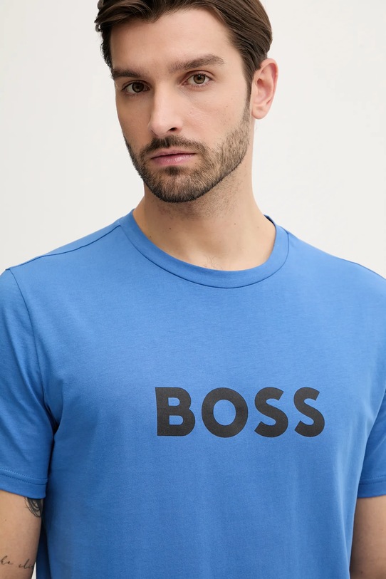 Хлопковая футболка BOSS голубой 50491706