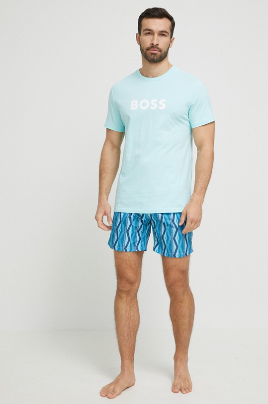 BOSS strand póló 50491706 türkiz AA00