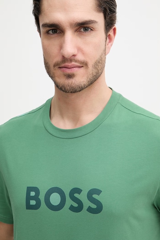 BOSS t-shirt bawełniany T-Shirt RN zielony 50491706