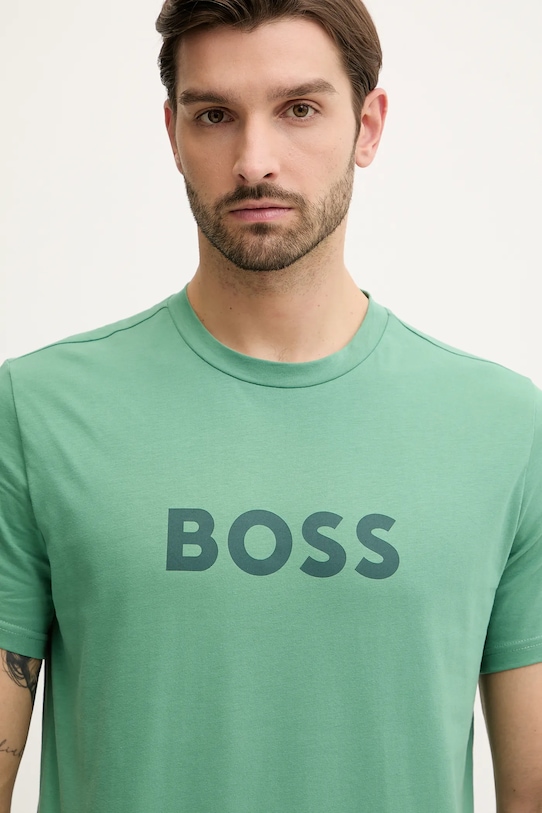 Хлопковая футболка BOSS зелёный 50491706