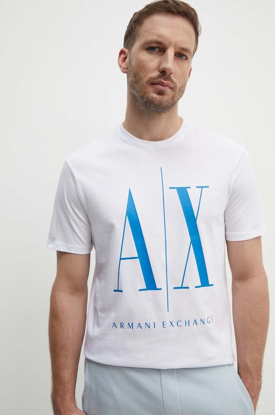 Bavlněné tričko Armani Exchange potisk bílá 8NZTPA.ZJH4Z