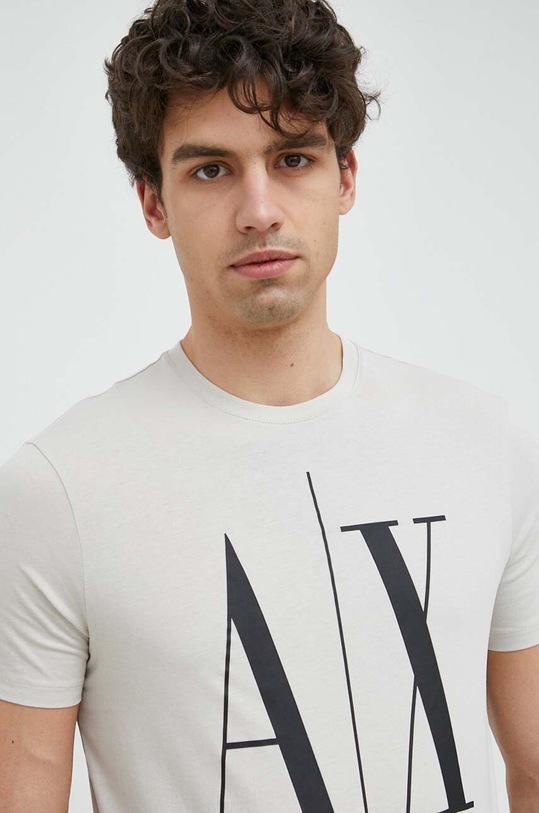 Armani Exchange pamut póló bézs 8NZTPA.ZJH4Z
