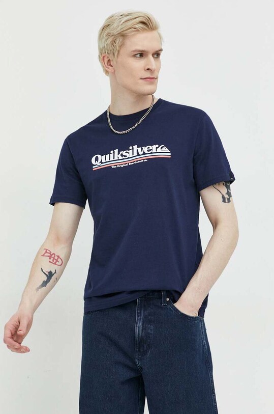 Bavlněné tričko Quiksilver námořnická modř EQYZT07216