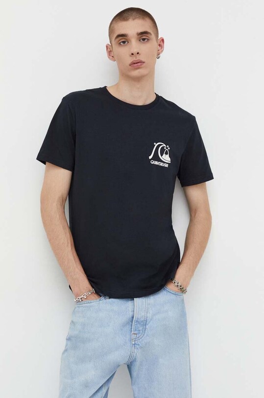 Бавовняна футболка Quiksilver бавовна чорний EQYZT07239