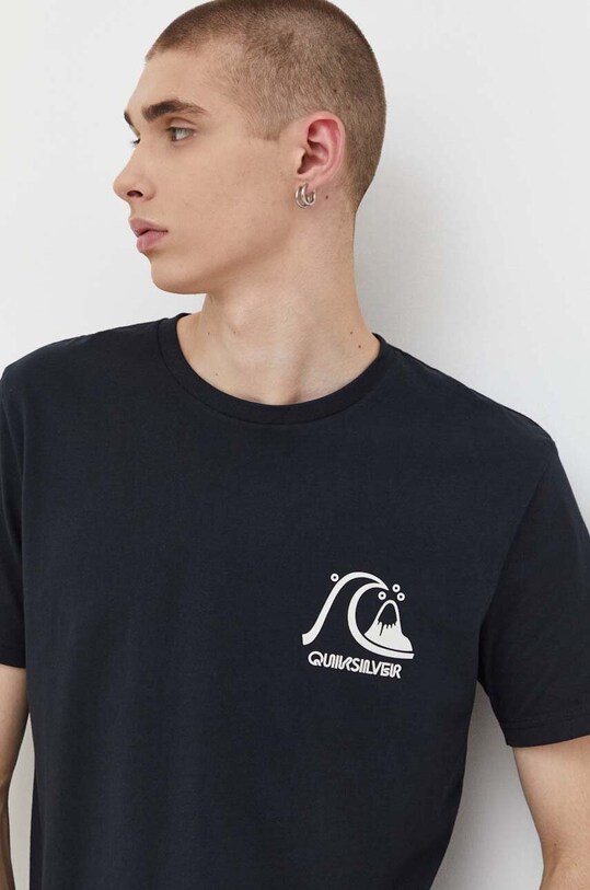 Бавовняна футболка Quiksilver чорний EQYZT07239