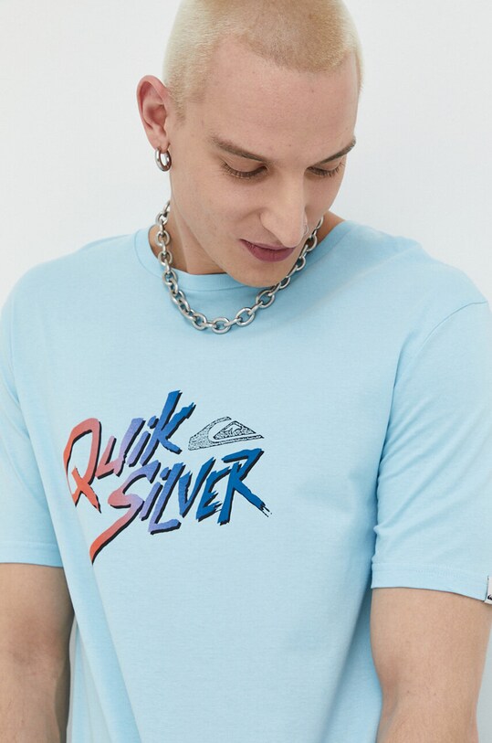 Quiksilver t-shirt bawełniany niebieski EQYZT07223