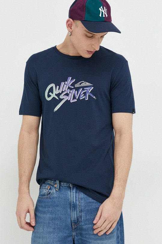 Quiksilver t-shirt in cotone sovrastampa blu navy EQYZT07223