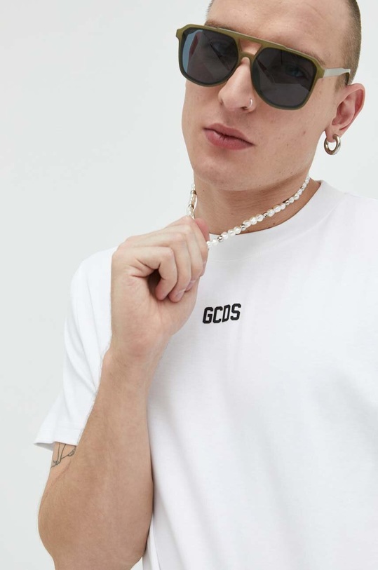 Βαμβακερό μπλουζάκι GCDS βαμβάκι λευκό CC94M130103
