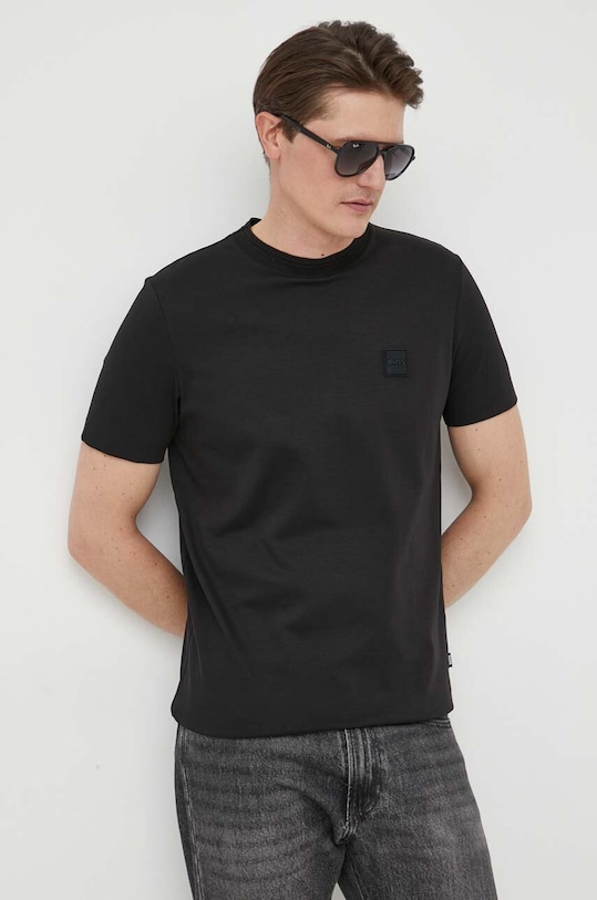 BOSS t-shirt bawełniany czarny 50485158