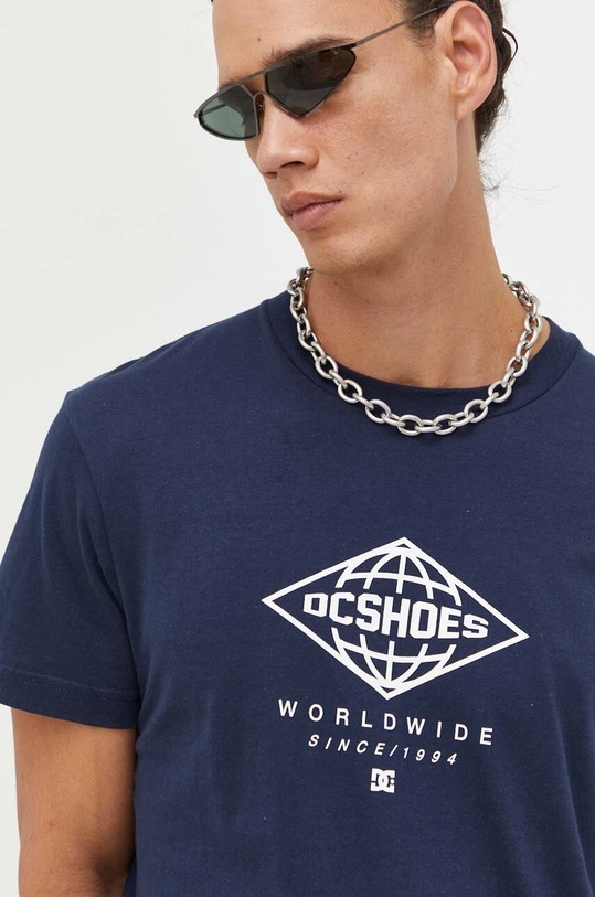 Oblačila Bombažna kratka majica DC EDYZT04281 mornarsko modra