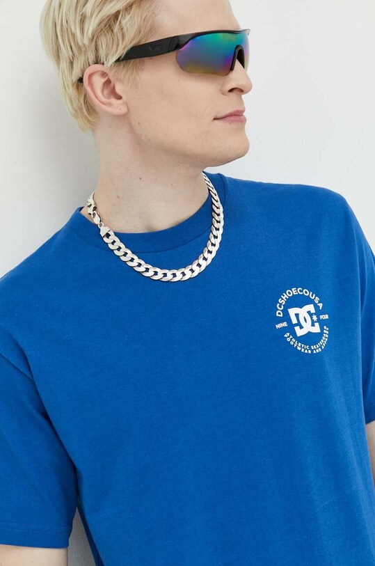 Odzież DC t-shirt bawełniany ADYZT04991 niebieski