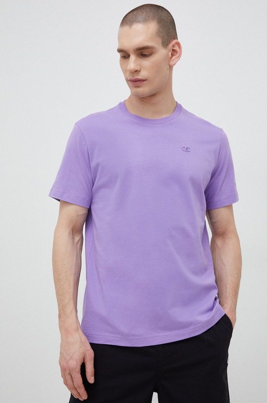Champion t-shirt bawełniany bawełna fioletowy 218496