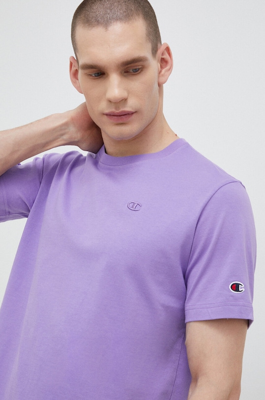 Champion t-shirt bawełniany fioletowy 218496