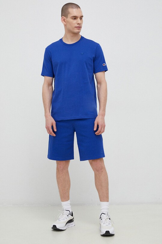 Бавовняна футболка Champion 218496 блакитний AW23