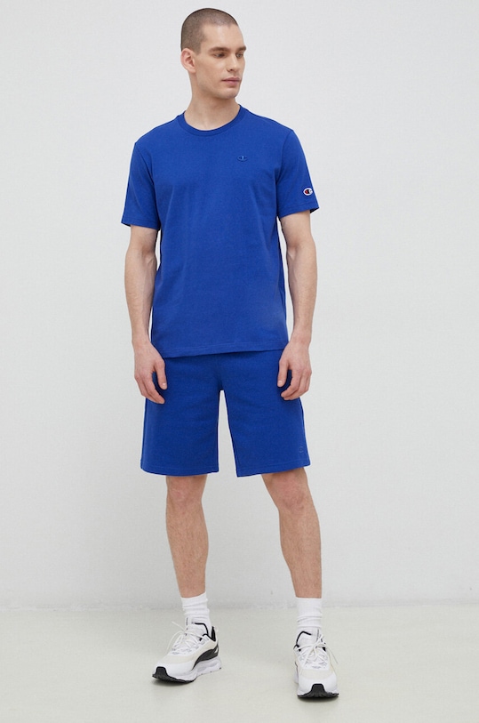 Хлопковая футболка Champion 218496 голубой AW23