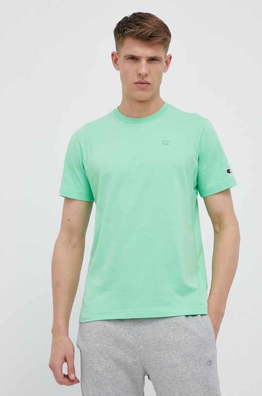 Champion t-shirt in cotone semplice verde 218496