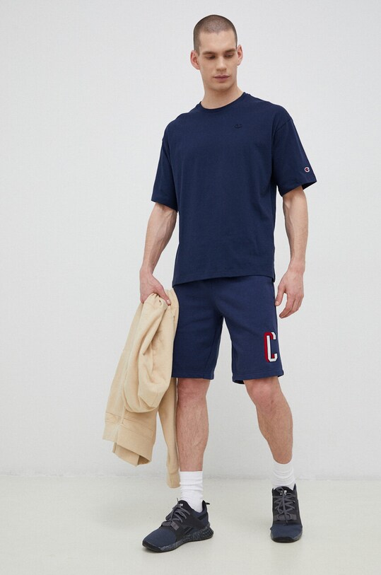Champion tricou din bumbac 218497 bleumarin SS23