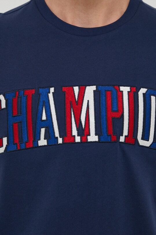 Βαμβακερό μπλουζάκι Champion 218512 σκούρο μπλε