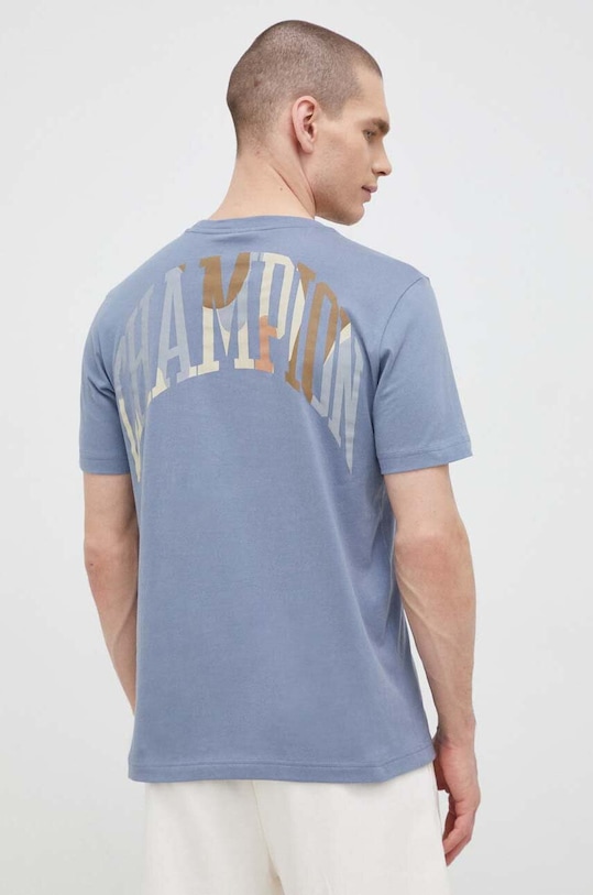 Хлопковая футболка Champion 218521 голубой SS23