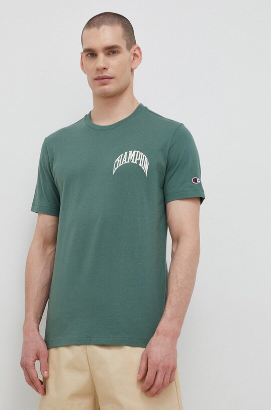 Одяг Бавовняна футболка Champion 218521 зелений