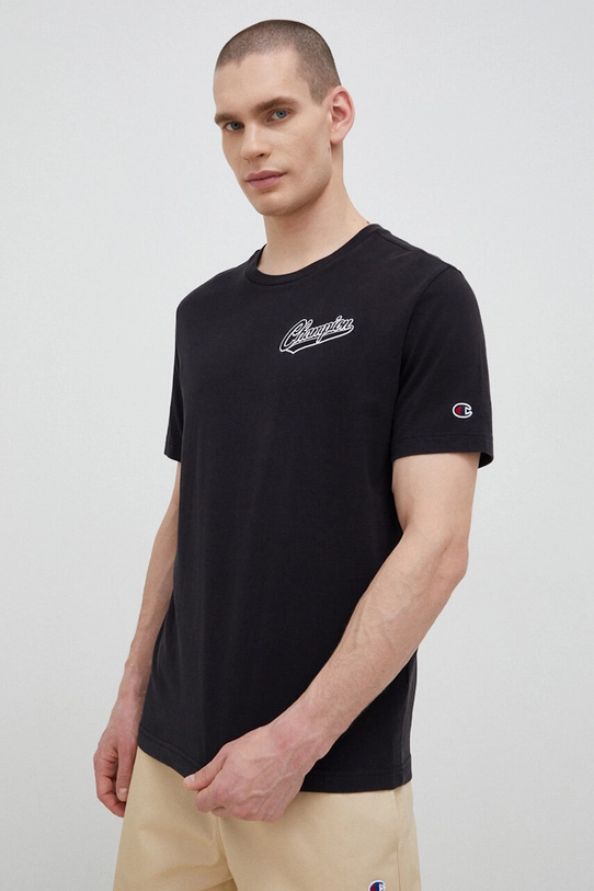 Champion tricou din bumbac uni negru 218526