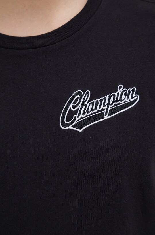 Champion t-shirt bawełniany czarny 218526