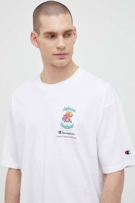 Champion t-shirt bawełniany biały 218630