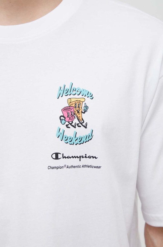 Champion t-shirt bawełniany 218630 biały