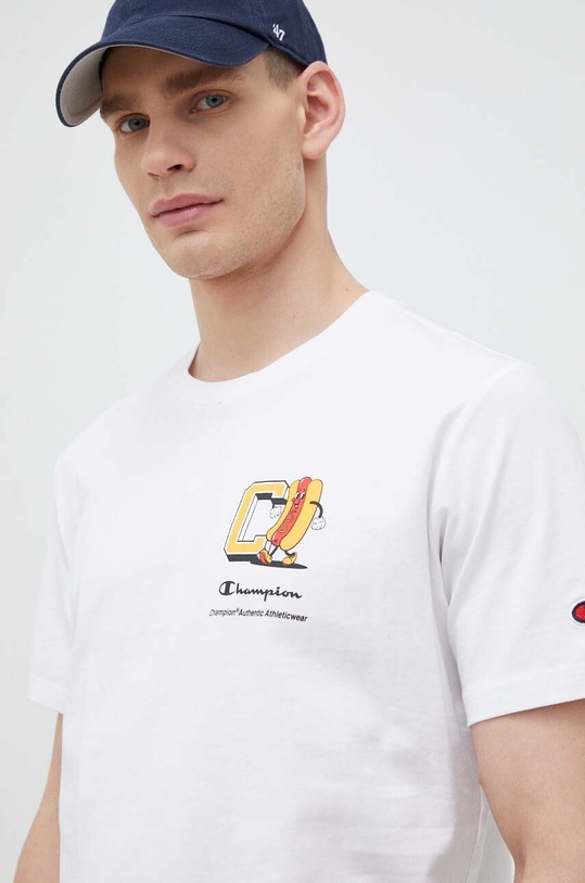Odzież Champion t-shirt bawełniany 218631 biały
