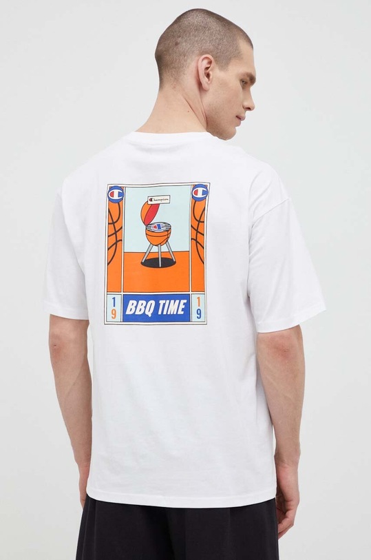 Odzież Champion t-shirt bawełniany 218632 biały