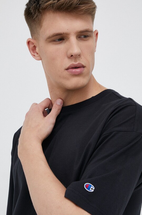 Champion t-shirt bawełniany czarny 218651