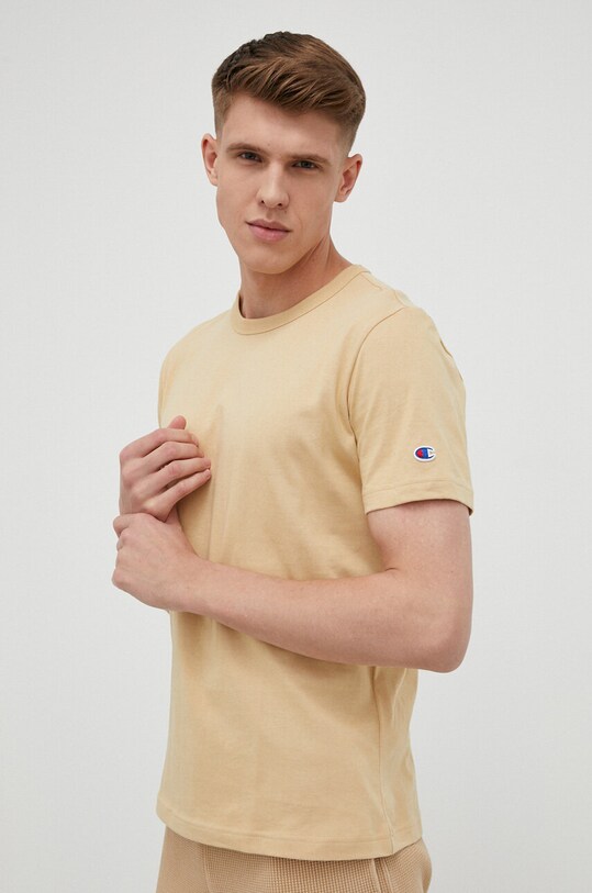 Champion tricou din bumbac uni bej 218905