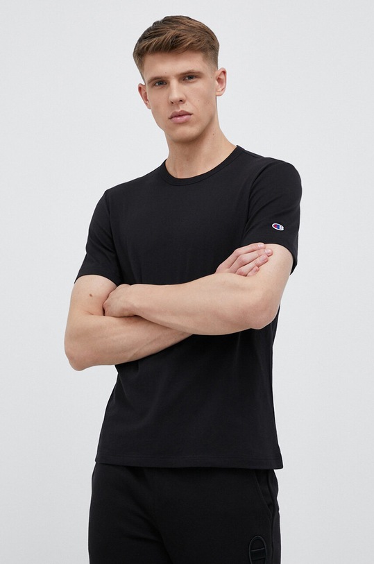 Champion t-shirt bawełniany bawełna czarny 218905