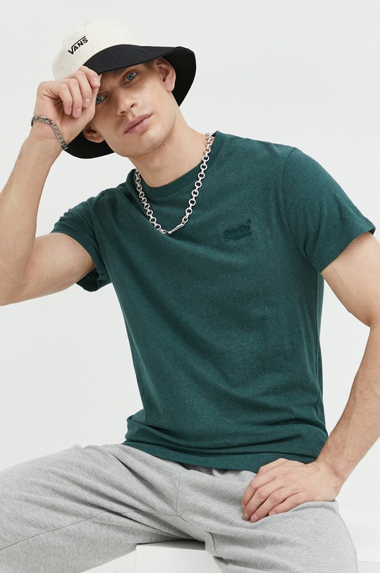 Superdry t-shirt bawełniany bawełna zielony M1011245A.R6T